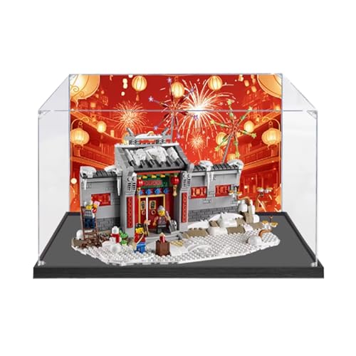 Acryl Vitrine Box Kompatibel mit Lego 80106 Geschichte des Jahres Jahr Tiere Modell, Schutz Vitrine Geschenkmodell Kompatibel mit Lego (nur Vitrine) (Hintergrund(Regular)) von DANRUN