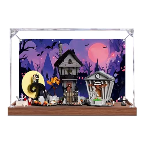 Acryl-Vitrine Box kompatibel mit Lego 21351 Christmas Night Fright Modell, Vitrine Geschenkmodell, transparent, kompatibel mit Lego (nur Vitrine) (Hintergrund (A)) von DANRUN