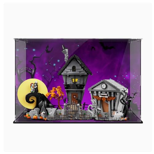 Acryl-Vitrine Box kompatibel mit Lego 21351 Heiligabend Fright Night Modell, Schutzvitrine Geschenkmodell, kompatibel mit Lego (nur Vitrine) (Hintergrund (keine Gravur)) von DANRUN