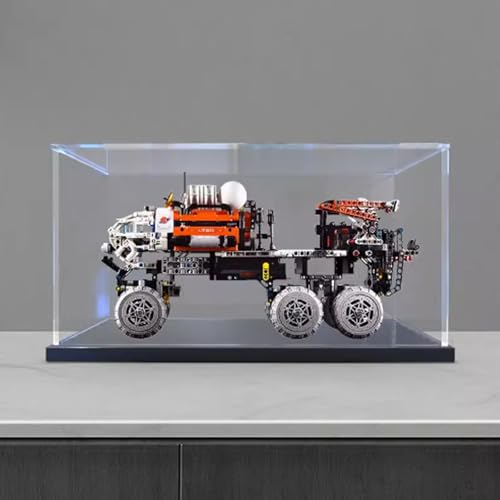 Acryl-Vitrine Box kompatibel mit Lego 42180 Mars Manned Exploration Rover Modell, Vitrine Geschenkmodell, kompatibel mit Lego (nur Vitrine) (schwarzer Sockel) von DANRUN