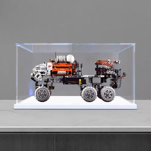 Acryl-Vitrine Box kompatibel mit Lego 42180 Mars Manned Exploration Rover Modell, Vitrine Geschenkmodell, kompatibel mit Lego (nur Vitrine) (weißer Boden) von DANRUN