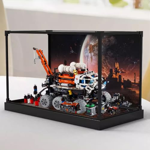 Acryl-Vitrine Box kompatibel mit Lego 42180 Mars Manned Exploration Rover Modell, Vitrine Geschenkmodell, transparent, kompatibel mit Lego (nur Vitrine) (Legierungsrahmen-Hintergrund) von DANRUN