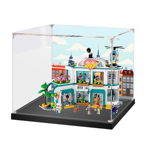 Acryl-Vitrine Box kompatibel mit Lego 42621 Modernisierung Heartlake City Krankenhausmodell, Schutzvitrine Geschenkmodell, kompatibel mit Lego (nur Vitrine) von DANRUN