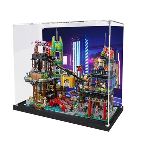 Acryl-Vitrine Box kompatibel mit Lego 71799 Ninja City Bazaar Modell, Schutz, staubdichte Vitrine Geschenkmodell, transparent, kompatibel mit Lego (nur Vitrine) von DANRUN