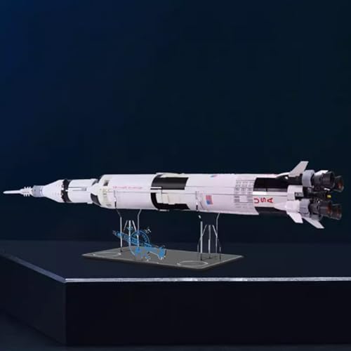 Transparenter Acrylständer, kompatibel mit Lego 21309 Apollo Saturn V Rakete für die Montage auf der Arbeitsplatte (Modell nicht im Lieferumfang enthalten) von DANRUN