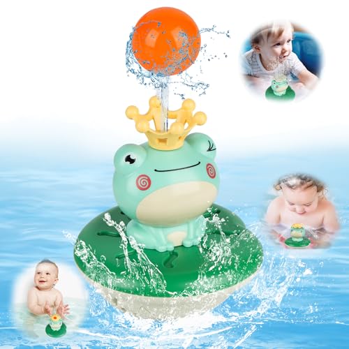 DAOUZL Badespielzeug, Badewannenspielzeug Baby, Schwimmender Badefrosch mit Wassersprinkler, Badewanne Spielzeug Kinder, Wasser Dusche Badespielzeug ab 2 3 4 5 6 Jahre von DAOUZL