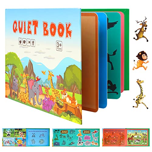 DAOUZL Quiet Book, Educational Toy Book, Ruhiges Buch Montessori for Toddlers, Interactive Busy Book, Kleinkinder Spielzeugbuch, Puzzle Buch Pädagogisches Spielzeug, für Kinder ab 3 Jahre (Tier) von DAOUZL