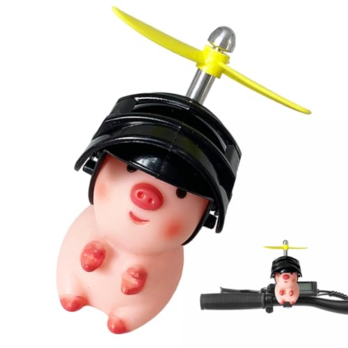 DASHIELL Lenkertiere, Motorrad-Lenkerdekorationen, Entzückendes Tier mit Helm-Lenker-Ornament, Cartoon Schweine Puppe Roller Lenker Dekor für Kinder und Erwachsene von DASHIELL