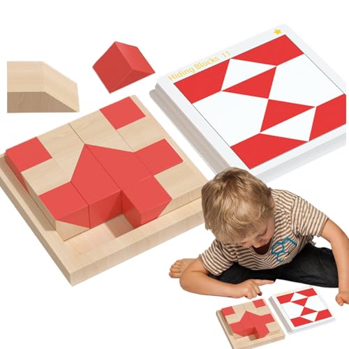 DASHIELL Musterblöcke, Kleinkind-Puzzle-Set | Musterblöcke Denksportaufgaben-Spiel | Lernbausteine, Aufklärungspuzzle, Tangram-Puzzle für Kinder ab 3 Jahren von DASHIELL