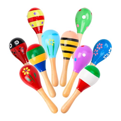 Holz Maracas Naturholz Maracas Klapper Aus Holz Paar Rasseln Aus Holz Rasseln Percussion Musikspielzeug Maracas Eierschale Shaker Sand Hammer Holz Maracas Baby Musik Rasseln Holzrassel Pädagogisches von DASHIELL