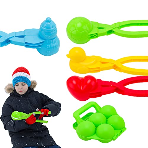 DASIAUTOEM 5 Stück Schneeball Zange, Sandball Schneeball Clip Schneeballpresse Schneeball Former Winter Schneeball Maker Spielzeug für Kinder Jungen Mädchen im Freien Spielen Schnee von DASIAUTOEM