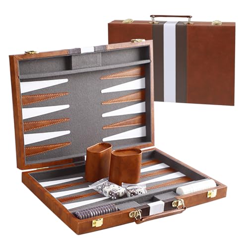 DASIAUTOEM Backgammon Set, Brettspiel, Backgammon Koffer, Backgammon Holz, Brettspiele, Zusammenklappbares und tragbares Backgammon Set für Unterwegs von DASIAUTOEM