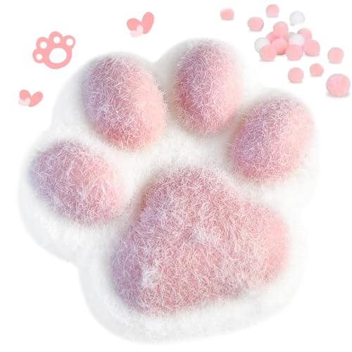 DASIAUTOEM Cat Paw Squeeze Toy, Squeeze Spielzeug für Stress Relief, Katzenpfoten Quetschspielzeuge, Squishy Fidget Toys, Fufu Squishy für Stressabbau, Big Cat Paw für Kinder Erwachsene (Rosa Weiß) von DASIAUTOEM