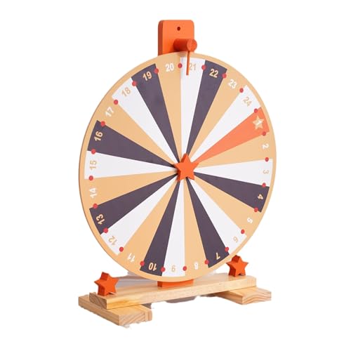 DASIAUTOEM Glücksrad, Glücksrad zum Drehen, 37 cm Gluecksrad, Desktop Holz Spielplattenspieler für Lotteriespiele, Wortspiele, Weihnachten, Karneval Party, Unterrichtsaktivitäten von DASIAUTOEM