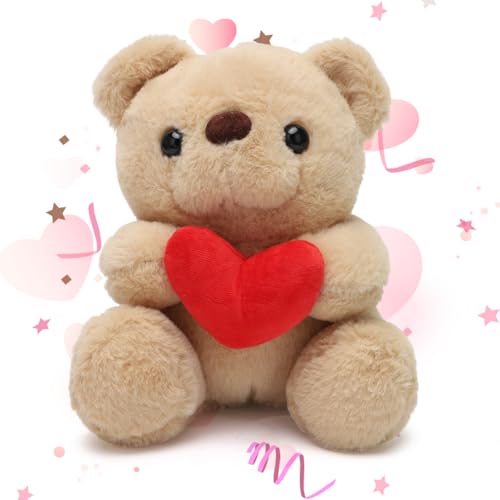 DASIAUTOEM Stofftier Teddy, Süßes Stofftier Spielzeug Teddy mit Liebe Kuscheltier Spielzeug Dekozimmer Kissen Plüschtier Bär Kuscheltiere Geschenk für Weihnachten, Valentinstag, Geburtstag von DASIAUTOEM