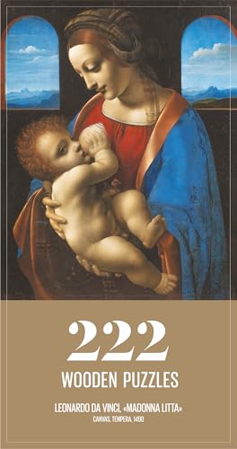 DAVICI Holzpuzzle | (H1 - Madonna LITTA | 222 Teile | Unterhaltung für Erwachsene und Kinder | Psychische Herausforderung | einzigartige Formen | unglaubliche Designs | Spitzendekoration | Geschenk | von DAVICI