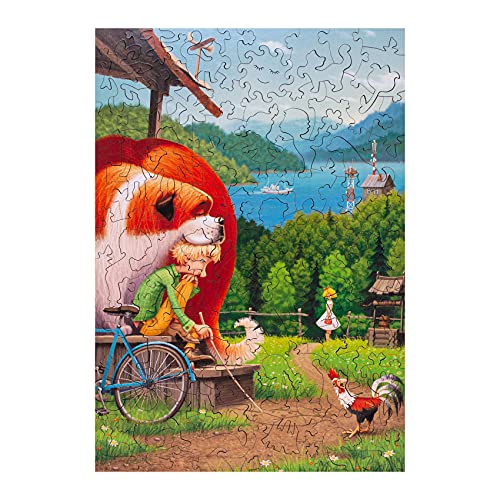 DAVICI Holzpuzzle | M2 - Summer Fairy Tale | 100 Teile | Unterhaltung für Erwachsene und Kinder | Psychische Herausforderung | einzigartige Formen | unglaubliche Designs | Spitzendekoration | Geschenk von DAVICI