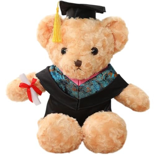 DAWCBVJQ Abschlussplüsch, ausgestopfter Abschlussbär | Huggable dekoratives Puppenkissen - Graduation Plüschbär Stofftiere mit und Kleidung für Freunden Verwandte College High School Party von DAWCBVJQ