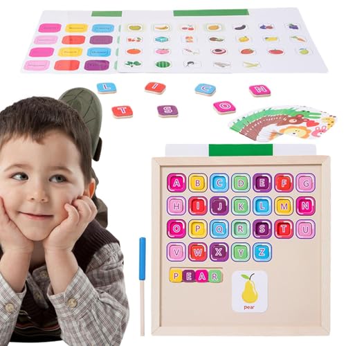 DAWCBVJQ Alphabet -Puzzle, Buchstabenrätsel für - Alphabet Puzzle Magnetic Matching Board - Vorschule Interactive Toys Educational Desk Game für Kindergarten & von DAWCBVJQ