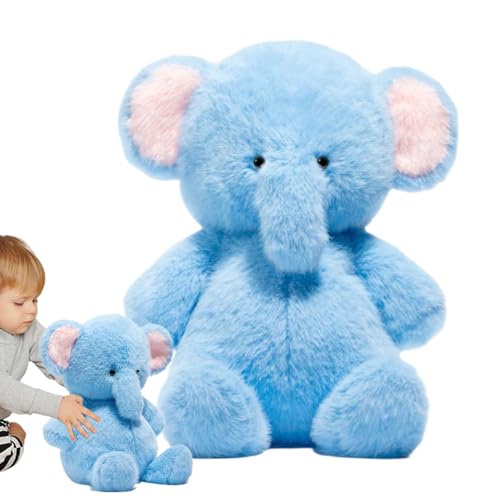 DAWCBVJQ Ausgestopfter Elefant, Elefanten-Plüschtier | Blauer Elefant Plüschtier Cartoon Stoffpuppe - 30 cm/11,8 Zoll süßes Cartoon-Tier-Plüschtier, Plüsch-Kuscheltier für und Mädchen von DAWCBVJQ