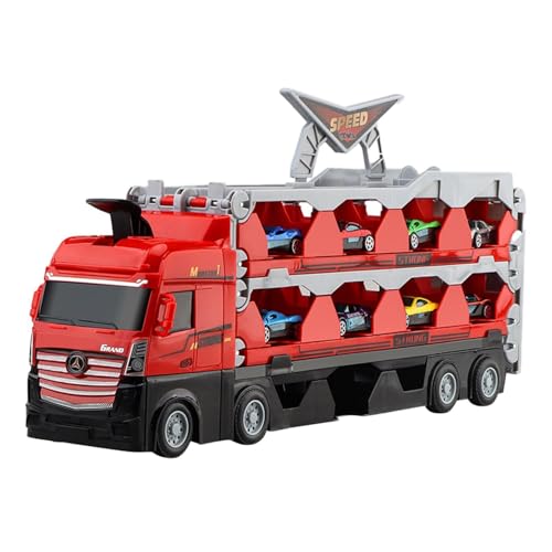 DAWCBVJQ Autotransporter Spielzeug-LKW,Autospielzeug-Schlepper - Cooles faltbares LKW-Spielzeug für Kinder - Set aus doppellagigem Auto und faltbarem Transportwagen für und Mädchen von DAWCBVJQ