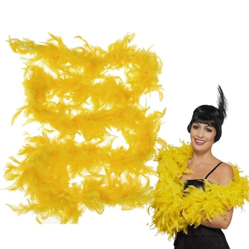 DAWCBVJQ Federboa, 2 M Lange Federboa, Flauschige Federboa Federschal Kostüm Federn Kostüm Schal, DI Y Kostümzubehör Mädchen Weihnachten Fancy Dress Boas Buntes Kostüm Karneval Tanzen Hochzeitsfeier von DAWCBVJQ