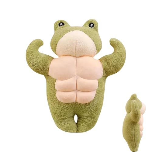 DAWCBVJQ Froschplüsch,Plüschfrosch | Lustige Stofftiere, große Augen, Muskelfrosch, Spielzeug - Froschspielzeug, weiche Plüschtiere für Auto, Reisen, Schlafen von DAWCBVJQ