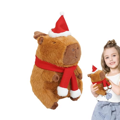 DAWCBVJQ Gefülltes Capybara-Plüschtier, Capybara-Plüsch, Capybara mit Geweih Süßes Weihnachts-Plüschtier-Puppenspielzeug, 11,81 Zoll großes Cartoon-Capybara-Plüschtier, lustiges von DAWCBVJQ