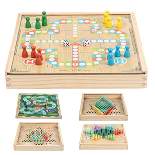 DAWCBVJQ Holz-Brettspiel,Holz-Dame-Brettspiel - Familienspaß-Holzstrategiespiel - Tragbares chinesisches Dame-Spielset aus Holz für Kinder, Erwachsene, Frauen und Männer von DAWCBVJQ