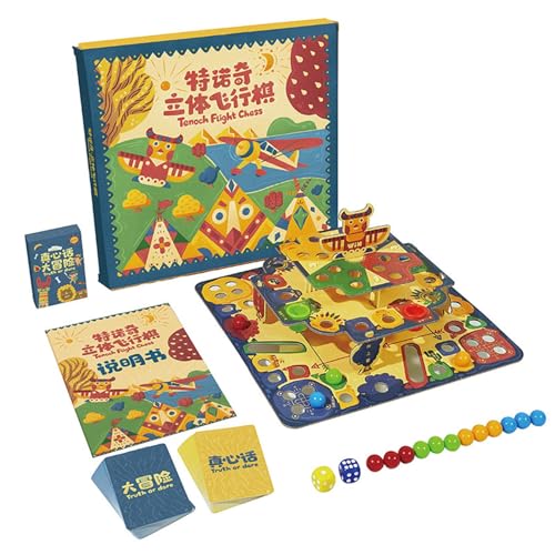 DAWCBVJQ Kinderspielzeug Brettspiele,Fliegendes Schach für Kinder - Lustiges 3D-Flugzeugschach-Flugkontrolleur-Brettspiel - Fesselndes interaktives Eltern-Kind-Spielzeug, klassisches Strategiespiel, von DAWCBVJQ