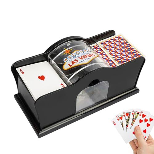 DAWCBVJQ Manueller Kartenmischer, Handkurbel, Pokermischmaschine für Karten, handgekröpfter Kartenmischer, ABS, 23 x 11 x 11 cm, Spielkartenmischer, manuelles Kartenmischgerät, Kartenmischer für Texas von DAWCBVJQ