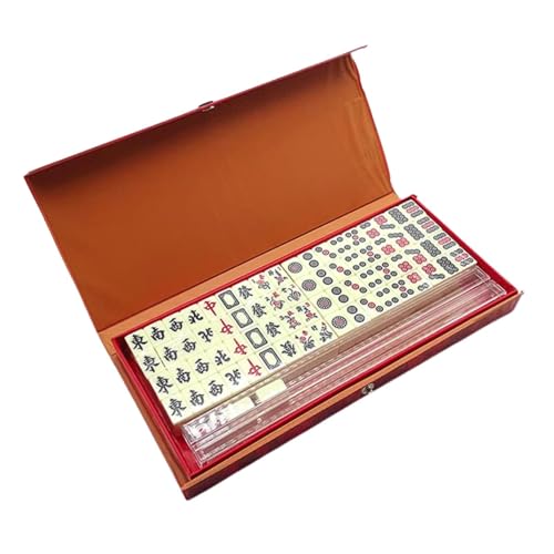 DAWCBVJQ Mini-Reise-Mahjong-Set, klassisches Mini-Mahjong-Set - 146 Spielsteine ​​Mahjong-Brettspielsets - Tragbares Mahjong-Spielset in Tragetasche für die Reise-Home- von DAWCBVJQ