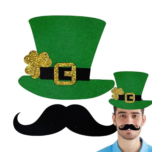 DAWCBVJQ Papierausschnitte zum St. Patricks Day, Hut zum St. Patricks Day-Ausschnitt - Irische Festliche Ornamente Party-Requisiten | Fotodekoration aus Papier für St. Patrick's Day, Kunstschule, von DAWCBVJQ