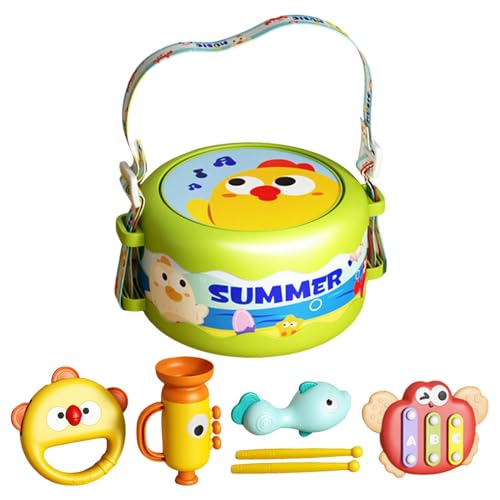 DAWCBVJQ Percussion Instrument Music Drum, Childrens Drum Percussion Music Instrument | Pädagogische Kinder Drum 6 Stück Musikinstrumente - Vorschule tragbare Musikspielzeug für Kinder Mädchen von DAWCBVJQ