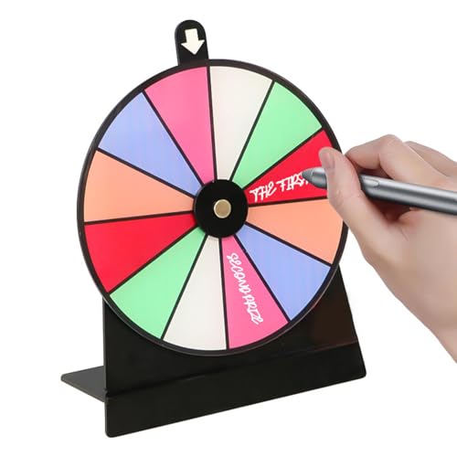 DAWCBVJQ Preisrad, Drehen Sie das Rad - Rutschfestes, abnehmbares Spin-The-Wheel-Spiel mit Ständer - Löschbare Acryltafel mit 12 Fächern, Rouletterad-Spinner für Messen, Karneval, Festivals, Kurse von DAWCBVJQ