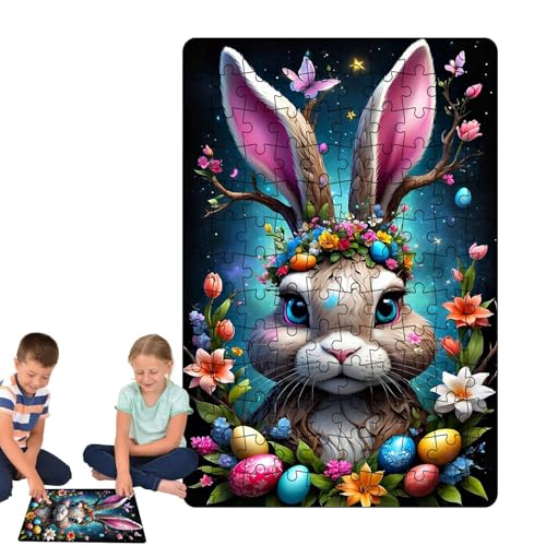 DAWCBVJQ Puzzle,hasenpuzzle, Buntes Puzzle, Niedliche Hasen-Puzzles, Kunstpuzzles für Erwachsene und Kinder von DAWCBVJQ