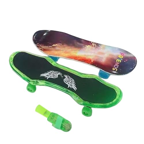 DAWCBVJQ Skateboard-Spielzeug Fingerboard, Finger-Skateboard, Finger Tiny Skateboard, Leuchtendes Fingerbrett-Spielzeug für Skate-Liebhaber, Kinderspielzeug-Finger-Skateboard von DAWCBVJQ