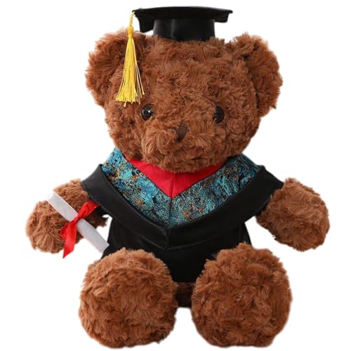 DAWCBVJQ Stopfer Abschlussbär, Abschlussbär,Cartoon umarmen Puppensofa - Graduation Plüschbär Stofftiere mit und Kleidung für Freunden Verwandte College High School Party von DAWCBVJQ