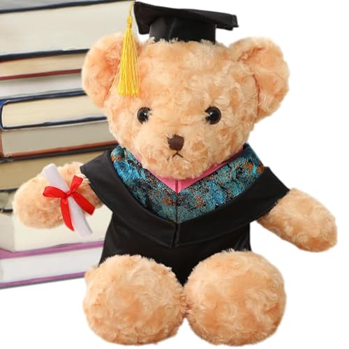 DAWCBVJQ Stopfer Abschlussbär, Abschlussbär - Huggable dekoratives Puppenkissen | Graduation Plüschbär Stofftiere mit und Kleidung für Freunden Verwandte College High School Party von DAWCBVJQ