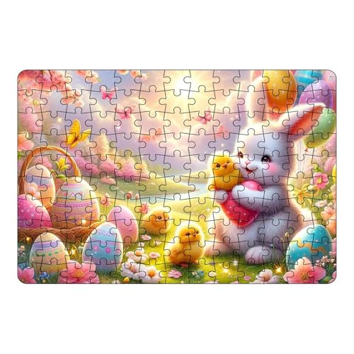 DAWCBVJQ rätsel für Kinder, Eier-Puzzle | Buntes Puzzle | Niedliche Hasen-Puzzles, Kunstpuzzles für Erwachsene und Kinder von DAWCBVJQ