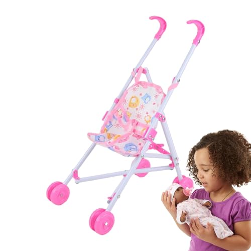 Faltbarer Puppenbuggy 19 X 29,5 X 41,5 cm Puppenwagen Baby Toy Stroller for Doll Baby Spielzeugpuppen Kinderwagen Doll Stroller Play Set Babypuppen Kinderwagenspielzeug Ausgestattet von DAWCBVJQ