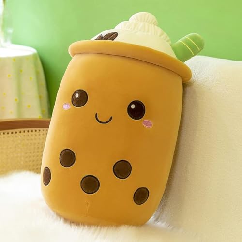 DAWRIS Bubble Tea Plüschkissen, Plüschtier Stofftier Boba Tea 25cm ilchtee Tasse Plush Plüschkissen Weich Kuscheltier Plüschkissen Spielzeug für Weihnachten, Geburtstag (Braun) von DAWRIS