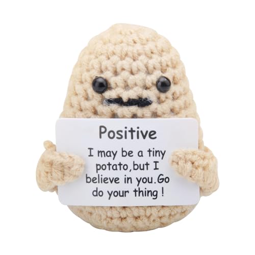 DAWRIS Positive Kartoffel, Potato Positive Lustige Tasche Hug Mini Plüsch gestrickt Wolle Kartoffel Kreative Puppe Süß Positives Leben Kartoffel von DAWRIS