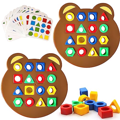 Spielzeuge für Kinder zum Formenlernen, Shape Matching Game, Formanpassung Spiel Farbsensorisches Lernspielzeug, Shape Matching Puzzle Game, Puzzlespiel, Montessori Toys Sensorisches Lernspielzeug von DAWRIS