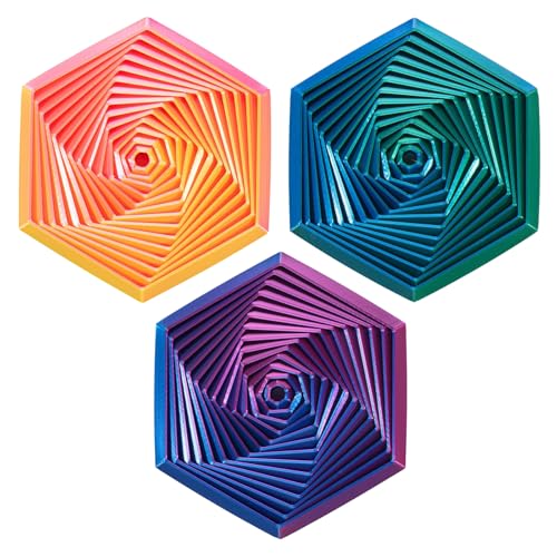 3D Printed Hexagon Fidget Toy 3 Stück Fractal Fidget Hexagon Anti Stress Spielzeug Hexagon Fidget Toy Stressabbau Super Hexagon Fidget Toy 3D-druck Fractal Fidget Für Kids Adults Angst Stresslinderung von DAYIsjz