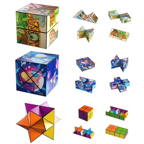 3D Puzzle Würfel Transforming Zauberwürfel Cube Stressabbau Spielzeug 2 In 1 Magic Cube Set Infinity Magic Puzzle Cubes Toys Würfel Spielzeug Jungen Magic Cube Set Für Kinder Und Erwachsene von DAYIsjz