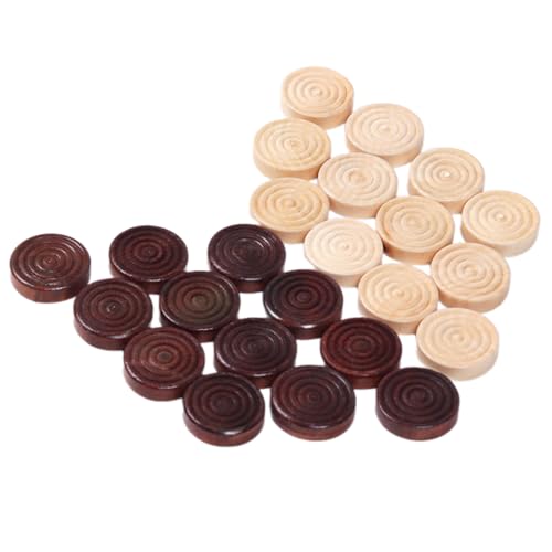 DAYnagh 24-teiliges Stapelbares Backgammon Schachfiguren Dame Set Aus Holz von DAYnagh