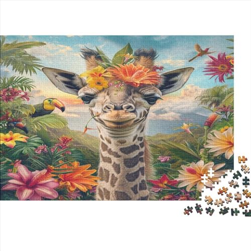 ColoRot Giraffe Puzzle 1000 Teile Puzzle Für Erwachsene Und Kinder Ab 14 Jahren Puzzel 1000pcs (75x50cm) von DAZBDEOCK