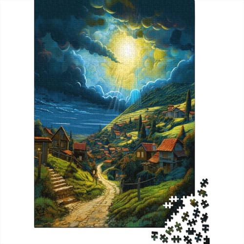 Dörfer 1000 Teile,Impossible Puzzle,GesKükenlichkeitsspiel Für Die Ganze Familie, Erwachsenen Puzzlespiel Puzzel 1000pcs (75x50cm) von DAZBDEOCK