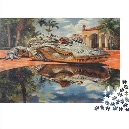 Krokodil Puzzle 1000 Teile Puzzle Erwachsene Schwieriges Schwer Puzzle Für Erwachsene Und Kinder Ab 14 Jahren Puzzel 1000pcs (75x50cm) von DAZBDEOCK